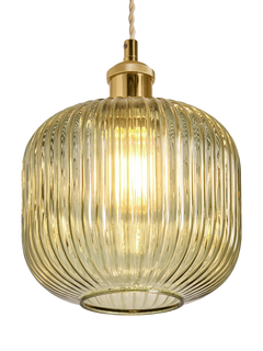 MADE Briz Easy Fit Textured Glass Lampshade, Green