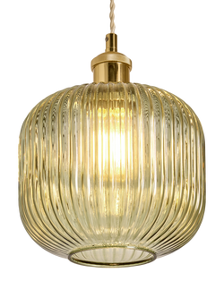 MADE Briz Easy Fit Textured Glass Lampshade, Green Light