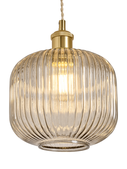 MADE Briz Easy Fit Textured Glass Lampshade, Grey Light