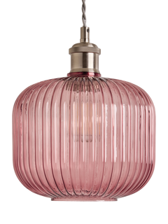 MADE Briz Easy Fit Textured Glass Lampshade, Pink