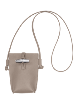 Longchamp Le Roseau Leather Phone Pouch, Clay