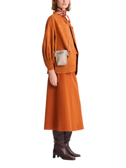 Longchamp Le Roseau Leather Phone Pouch - view 2, Clay