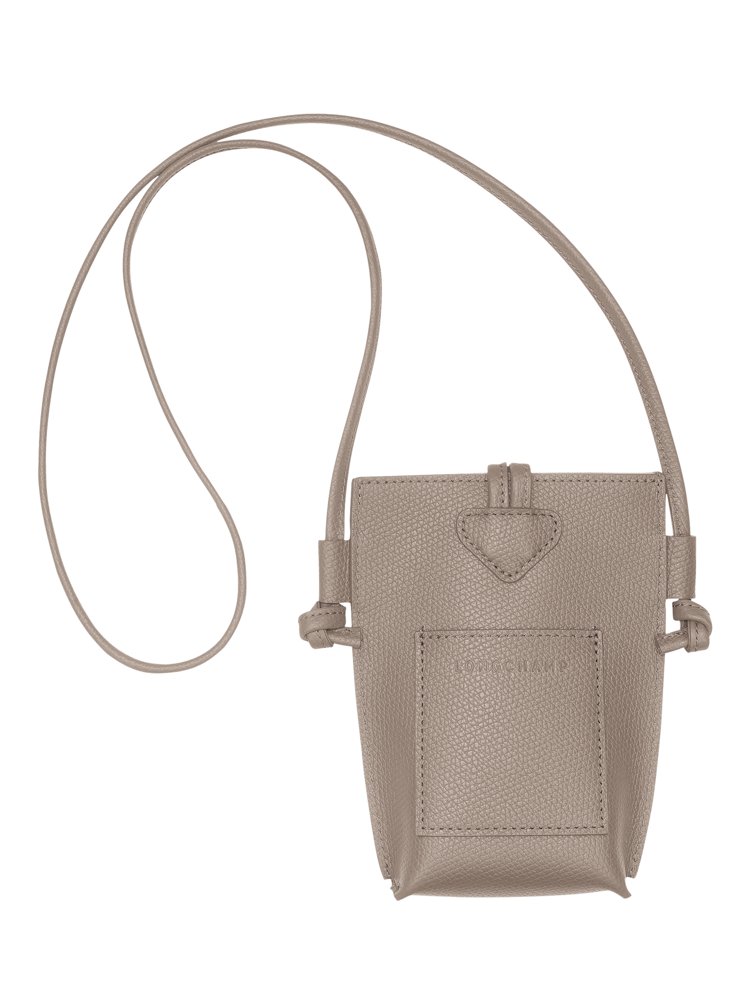 Product image 4 of 6, which shows Longchamp Le Roseau Leather Phone Pouch, Clay