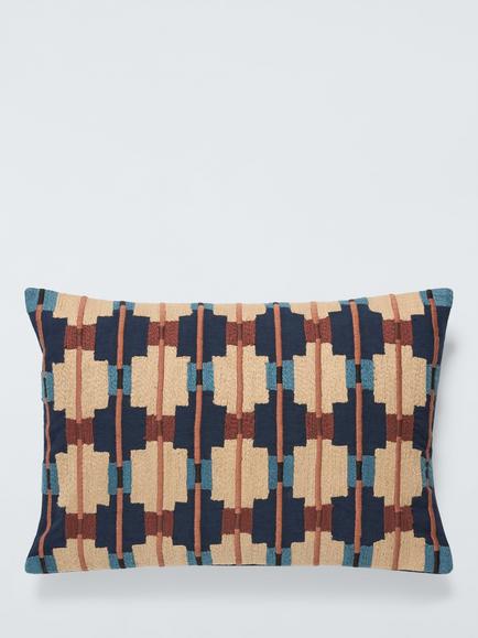 John Lewis Calado Cushion, Indigo, Indigo