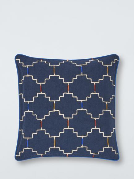 John Lewis Castillo Cushion, Indigo, Indigo