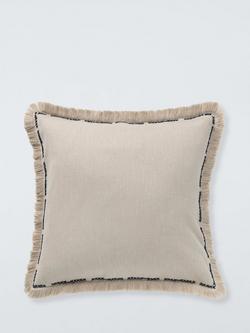 John Lewis Cross Stitch Border Cushion, Natural, Natural
