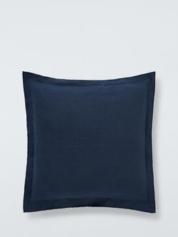 John Lewis Double Oxford Linen Cushion, Navy