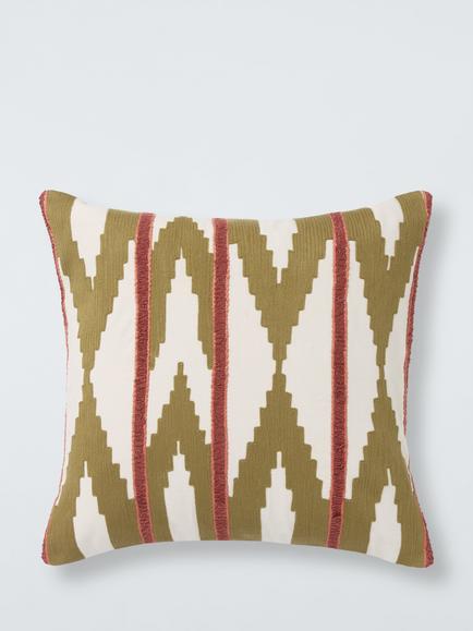 John Lewis Paz Cushion, Bronze Green