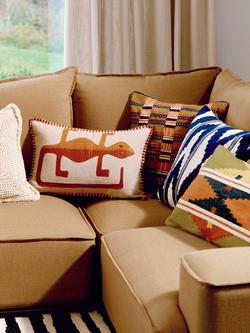 John Lewis Paz Cushion - view 2, Indigo