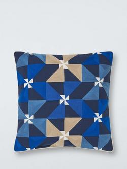 John Lewis Viento Cushion, Indigo, Indigo