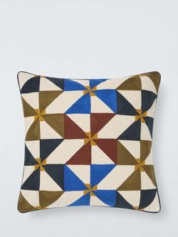 John Lewis Viento Cushion, Indigo, Multi