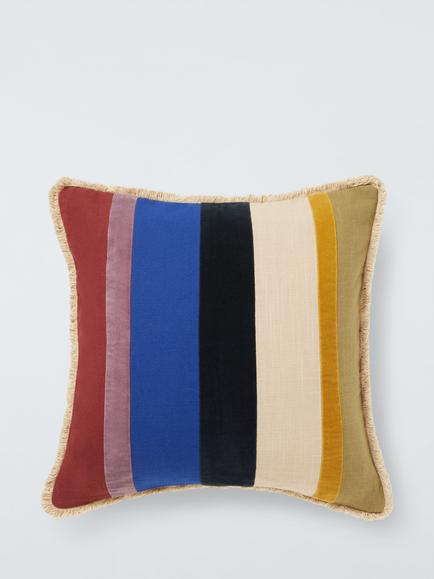 John Lewis Felic Stripe Cushion, Cobalt, Cobalt