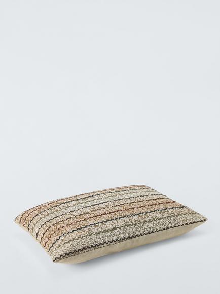 John Lewis Embroidered Chevron Cushion, Natural/Multi - view 2, Natural