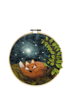 The Crafty Kit Company Sleepy Fox Needle Felting Kit, Brown