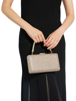 Dune London Beaut Diamante Handle Clutch Bag, Gold - view 2, Gold