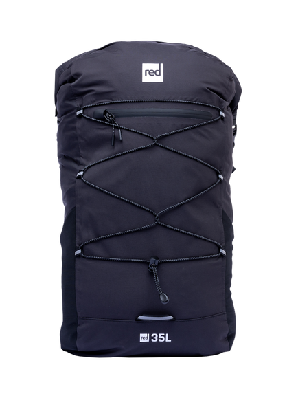 Red Lightweight Waterproof Backpack, 35L, Black