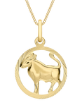 IBB 9ct Yellow Gold Taurus Zodiac Pendant Necklace