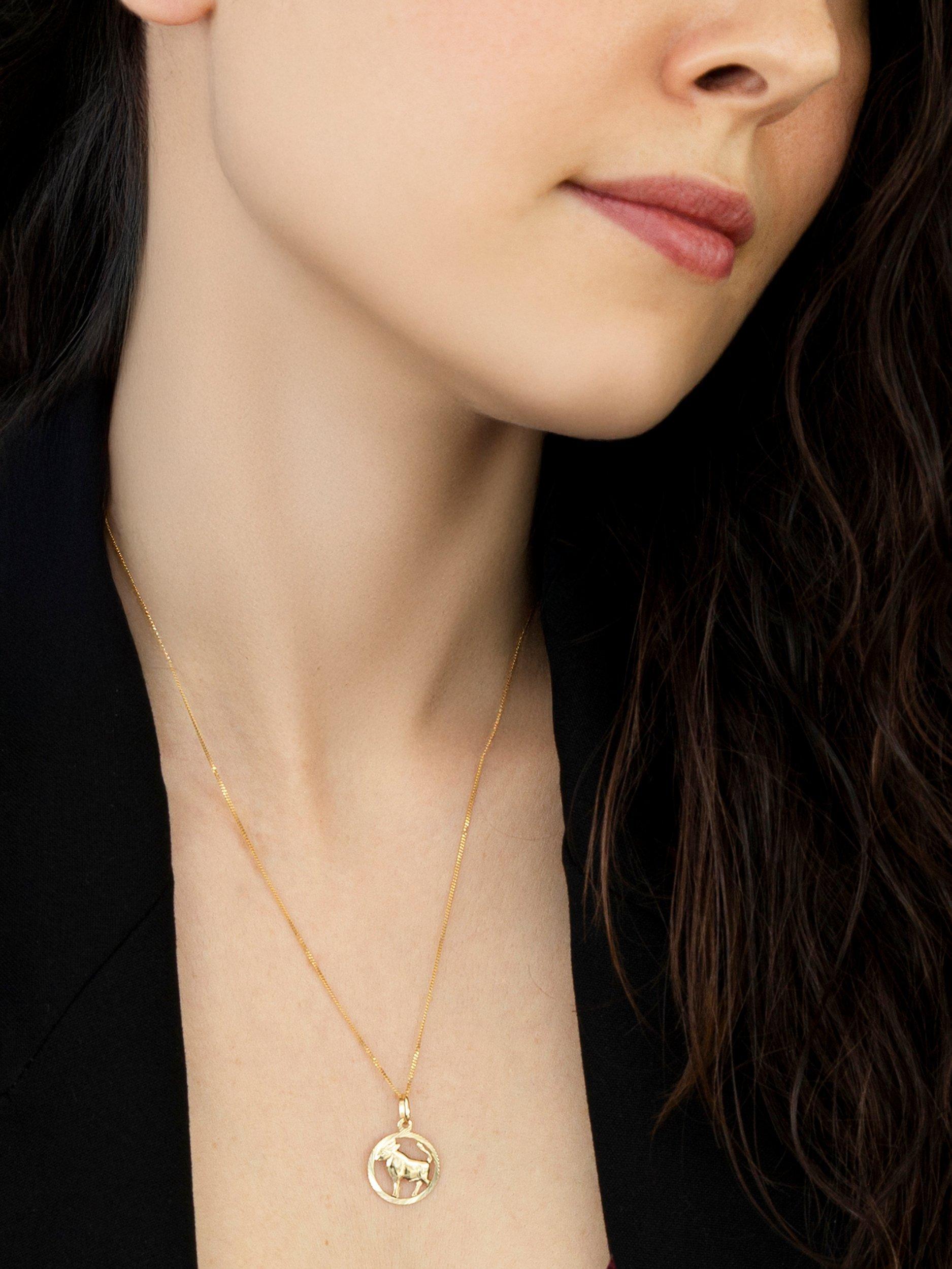 Product image 2 of 2, which shows 9ct Yellow Gold Taurus Zodiac Pendant Necklace