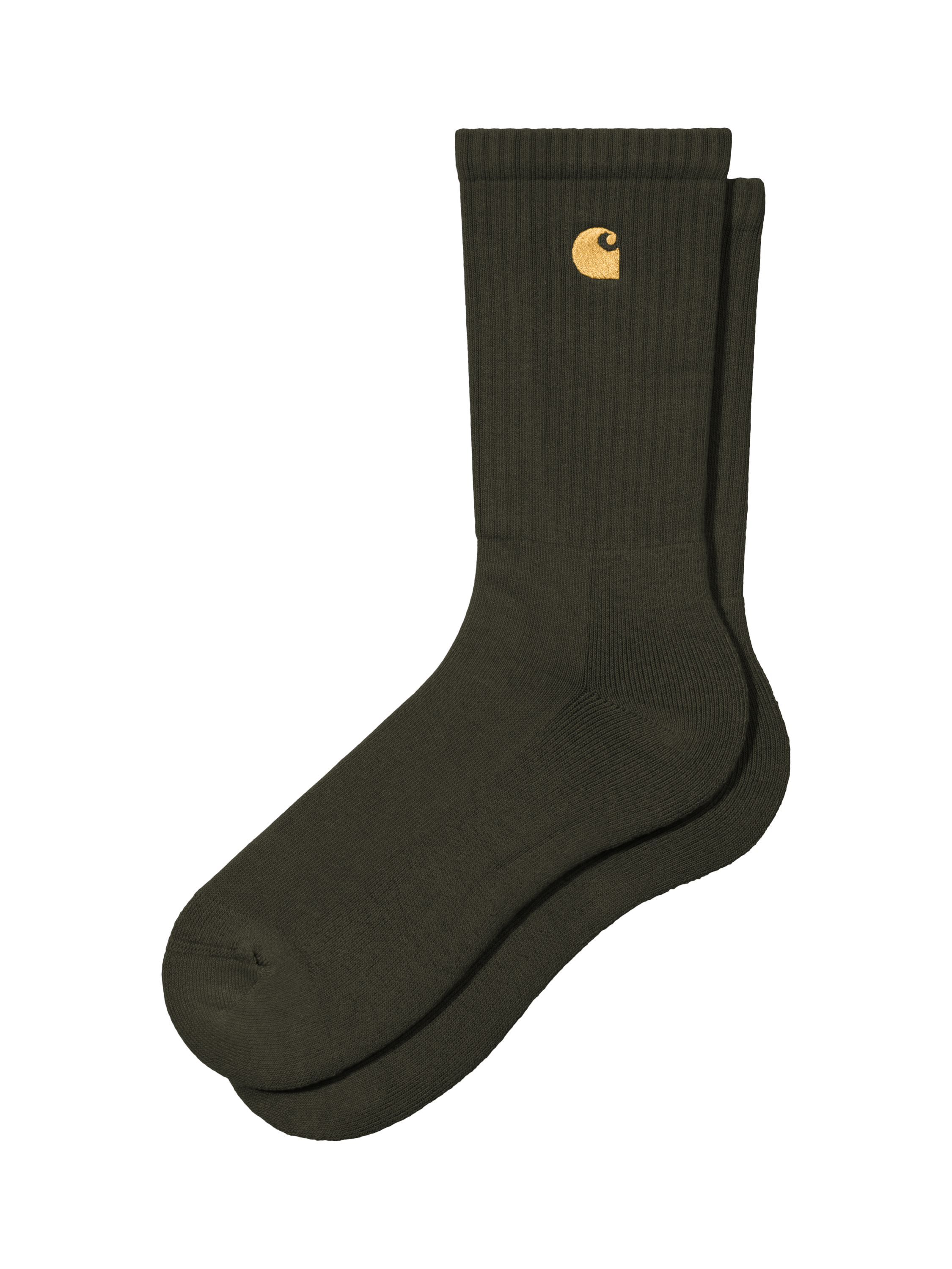Product image 1 of 1, which shows Carhartt WIP Chase Logo Socks, Olive