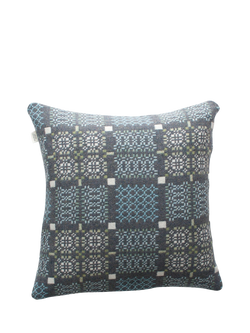 Melin Tregwynt Knot Garden Lambswool Cushion, Bluestone, Bluestone