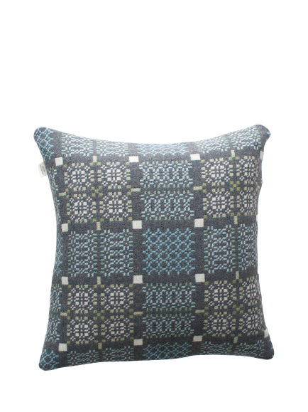 Melin Tregwynt Knot Garden Lambswool Cushion, Bluestone, Bluestone