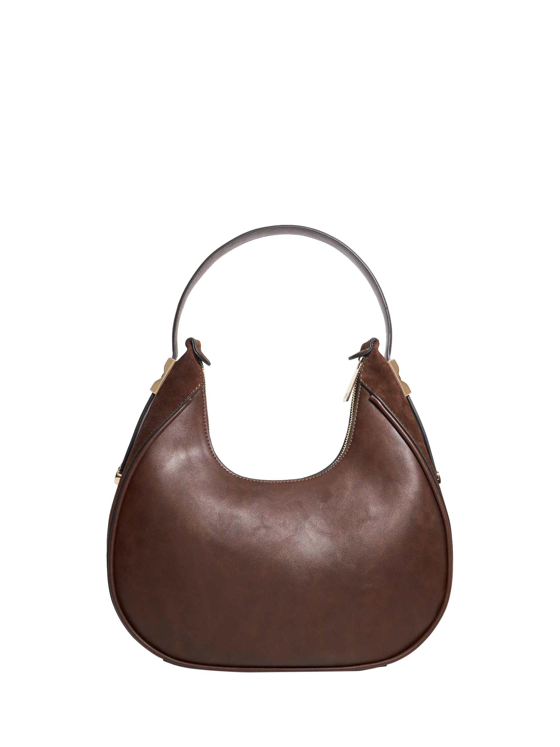 Product image 3 of 5, which shows Dune Dedicated Curved Gold Hardware Shoulder Bag, Brown