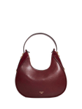 Dune Dedicated Curved Gold Hardware Shoulder Bag, Burgundy