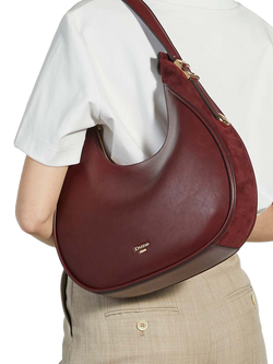 Dune Dedicated Curved Gold Hardware Shoulder Bag - view 2, Burgundy