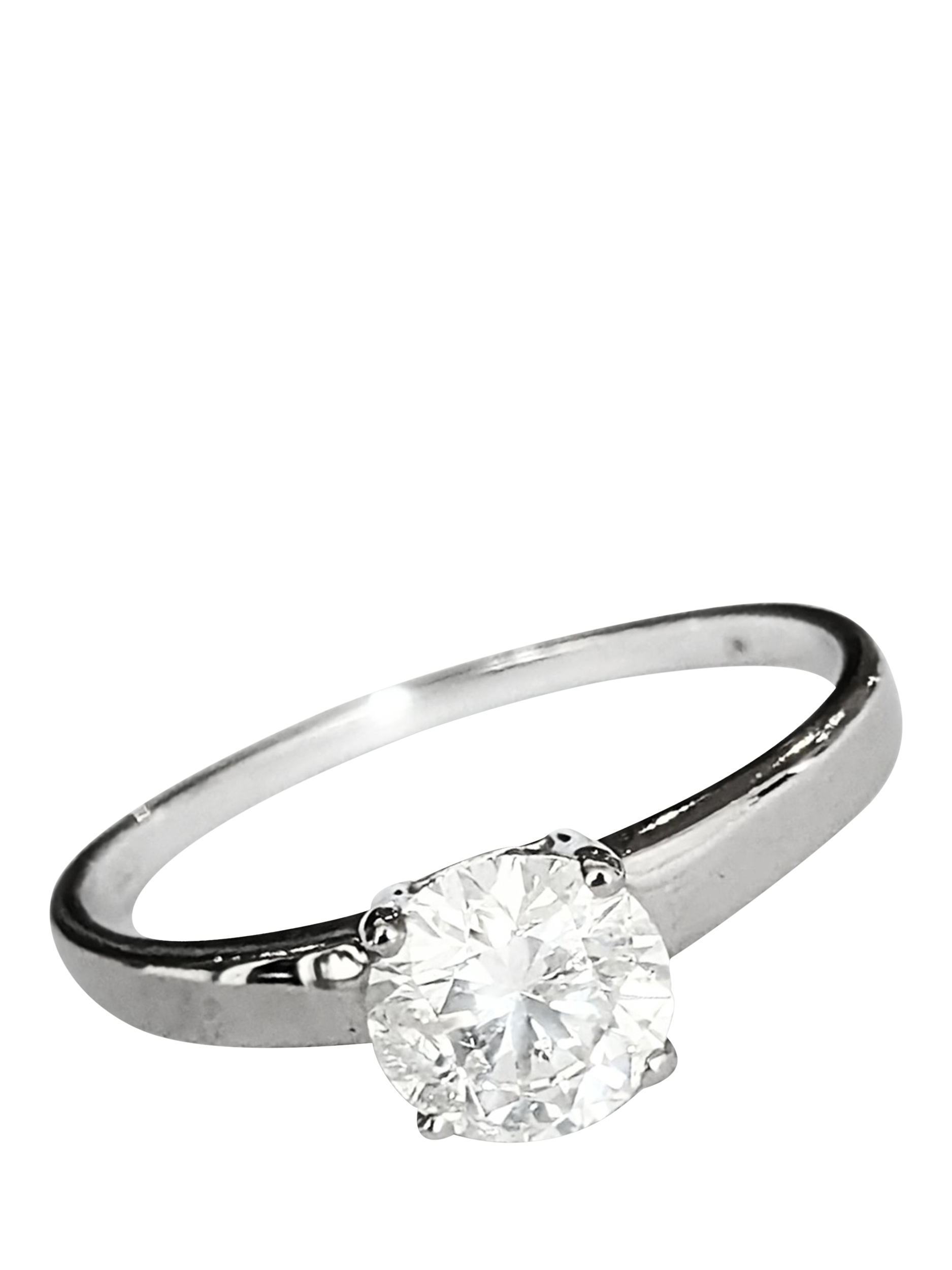 Product image 1 of 1, which shows Pre-loved L & T Heirlooms 18ct White Gold Solitaire Diamond Ring