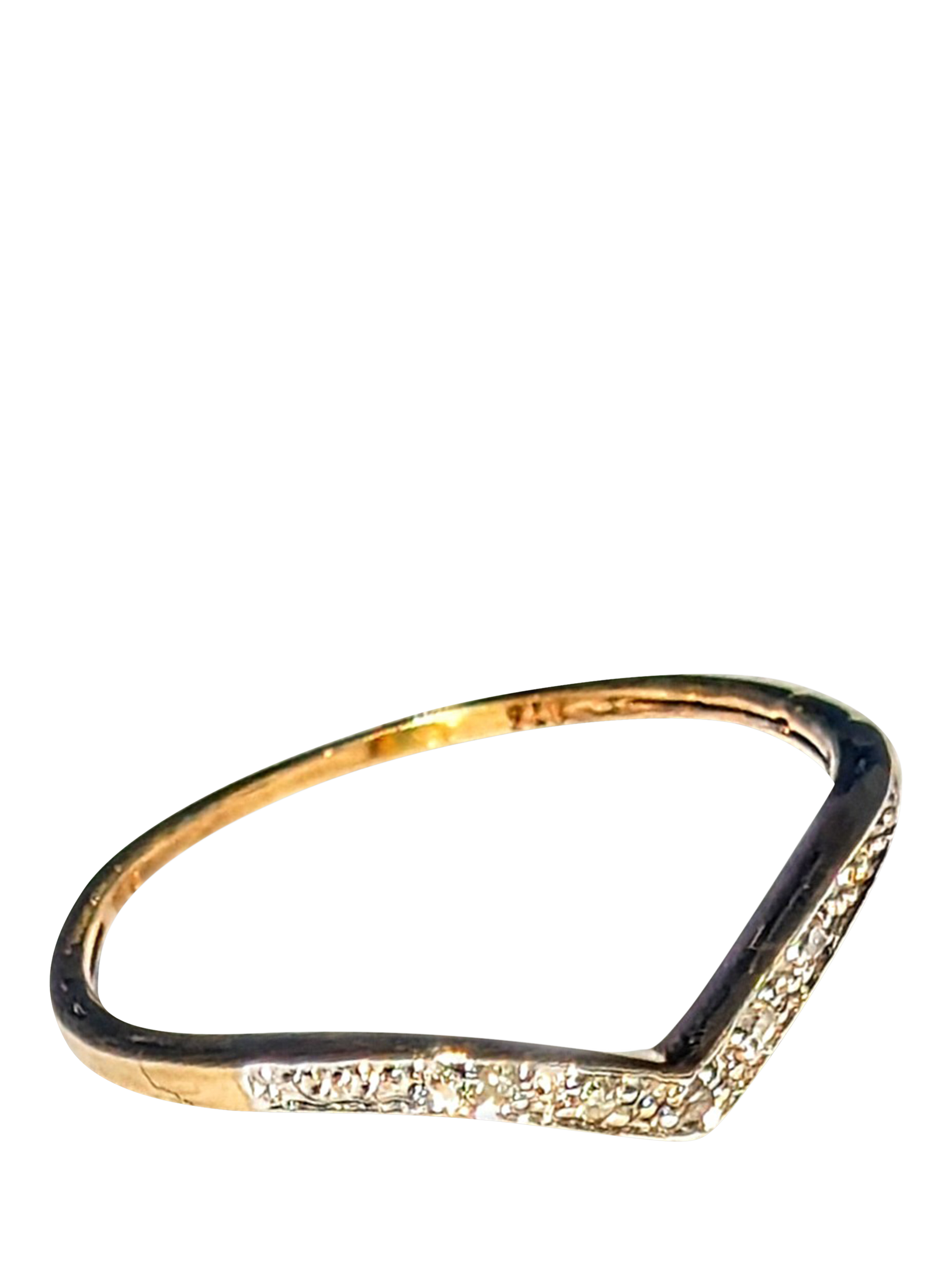 Product image 1 of 1, which shows Pre-loved L & T Heirlooms 9ct Yellow Gold Diamond Wishbone Ring