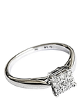 Pre-loved L & T Heirlooms 9ct Yellow Gold Square Cushion Diamond Ring