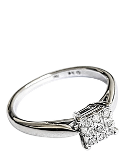 Pre-loved L & T Heirlooms 9ct Yellow Gold Square Cushion Diamond Ring, Yellow Gold