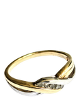 Pre-loved L & T Heirlooms 9ct Yellow and White Gold Crossover Diamond Ring, Circa 1950