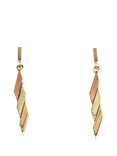 Pre-loved L & T Heirlooms 9ct Gold 3-colour Dropper Earrings, Circa 1983