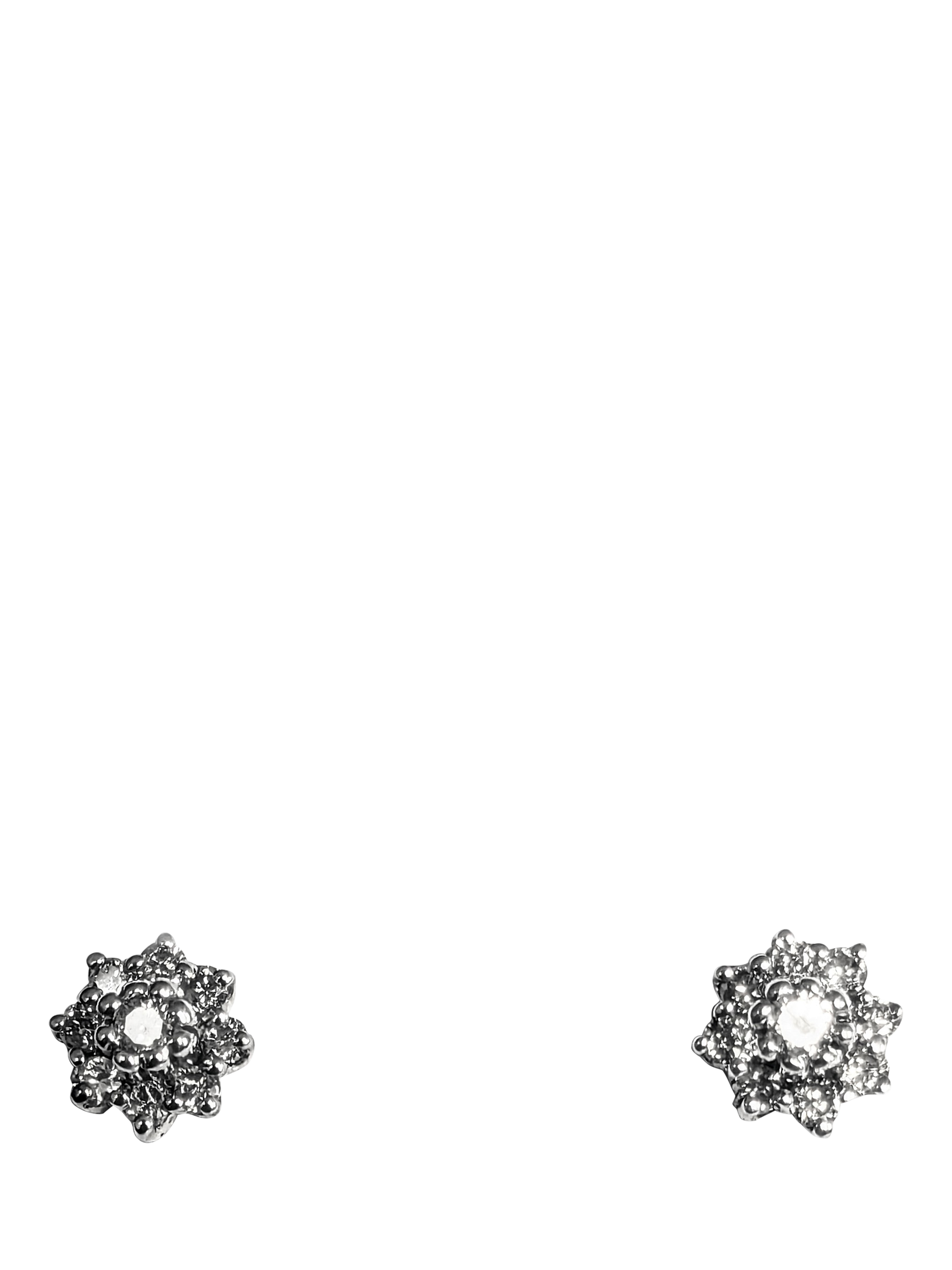 Product image 1 of 1, which shows Pre-loved L & T Heirlooms 9ct Yellow Gold Diamond Cluster Stud Earrings