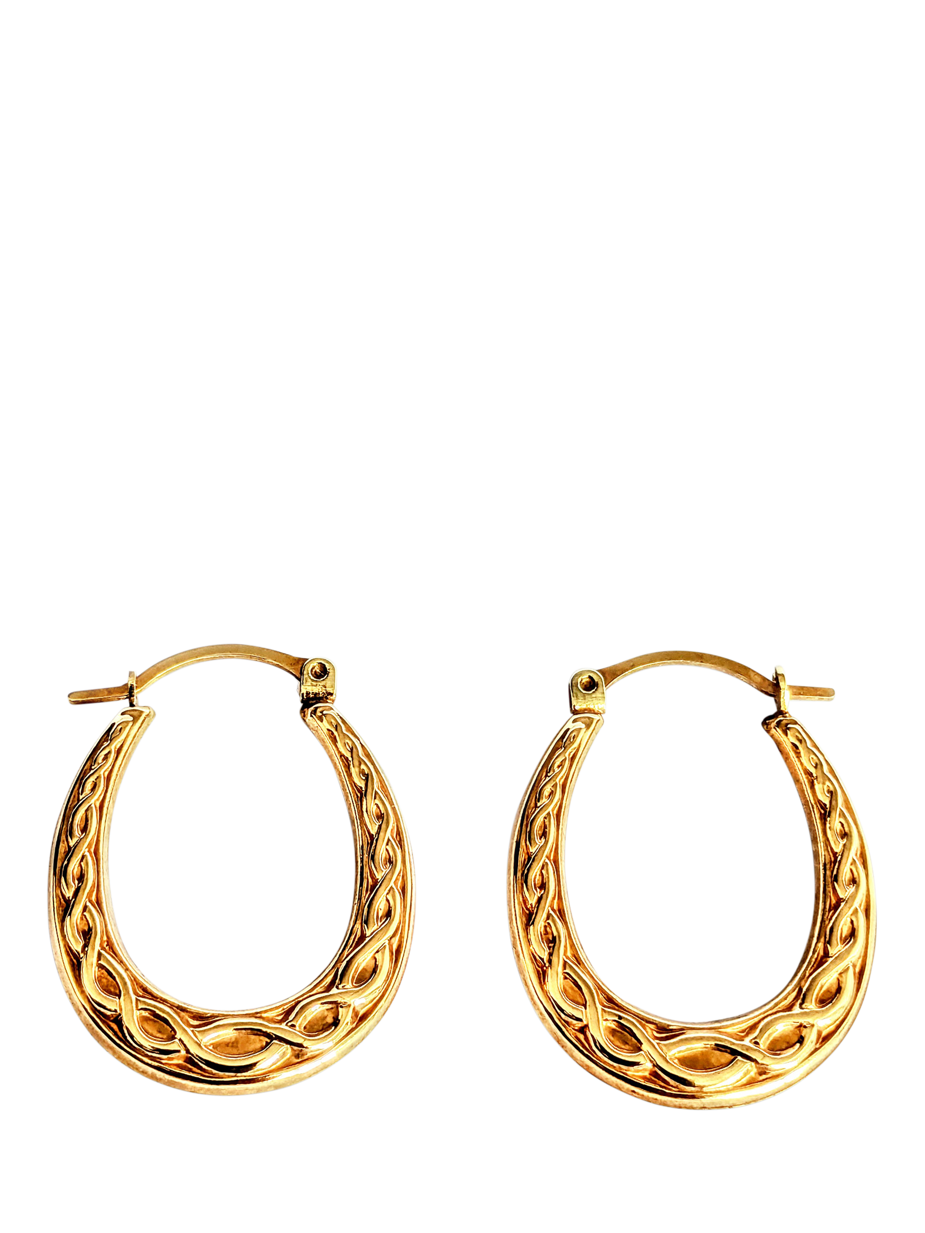 Product image 1 of 1, which shows Pre-loved L & T Heirlooms 9ct Yellow Gold Creole Earrings