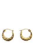 Pre-loved L & T Heirlooms 9ct Yellow Gold Hinged Patterned Creole Earrings