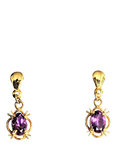 Pre-loved L & T Heirlooms 9ct Yellow Gold Amethyst Drop Earrings