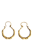 Pre-loved L & T Heirlooms 9ct Yellow Gold Bamboo Hoop Earrings