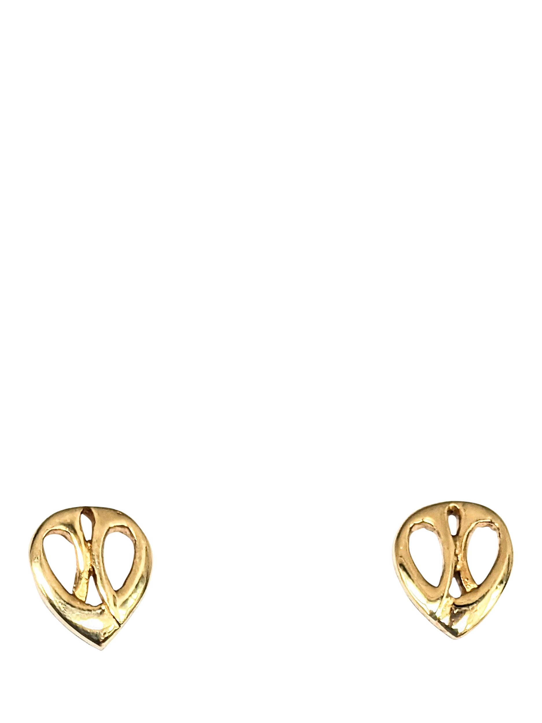 Product image 1 of 1, which shows Pre-loved L & T Heirlooms 9ct Yellow Gold Contemporary Stud Earrings