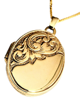 Pre-loved L & T Heirlooms 9ct Yellow Gold Engraved Locket Pendant
