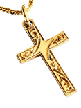 Pre-loved L & T Heirlooms 9ct Yellow Gold Patterned Cross Pendant, Circa 1986