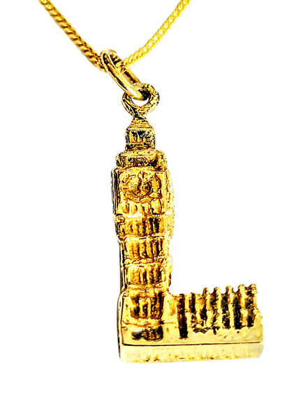 Pre-loved L & T Heirlooms 9ct Yellow Gold Big Ben Pendant Necklace, Circa 1964, Yellow Gold