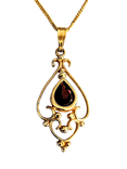 Pre-loved L & T Heirlooms 9ct Yellow Gold Victorian Style Garnet Pendant