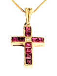 Pre-loved L & T Heirlooms 18ct Yellow Gold Ruby and Diamond Cross
