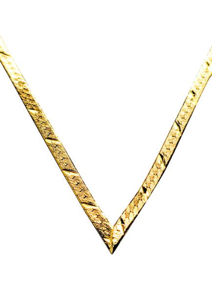 Pre-loved L & T Heirlooms 9ct Gold V-Shaped Necklace, Circa 1984, Gold