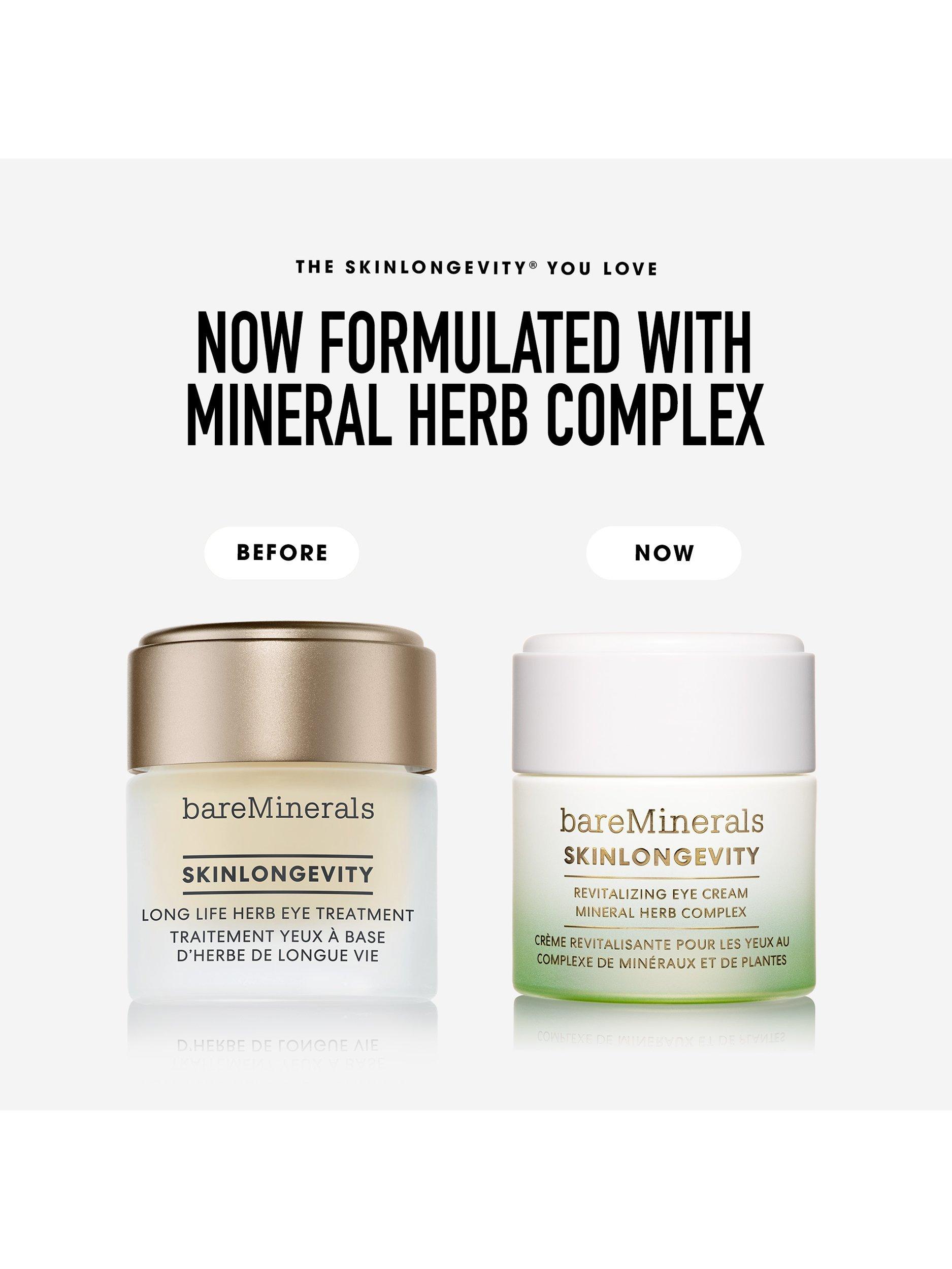 Product image 10 of 10, which shows bareMinerals SKINLONGEVITY Revitalising Eye Cream Mineral Herb Complex, 15ml