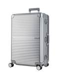 Rock Axel Aluminium 8-Wheel 76cm Large Suitcase, 103L, Silver
