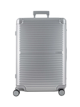 Rock Axel Aluminium 8-Wheel 76cm Large Suitcase, 103L, Silver