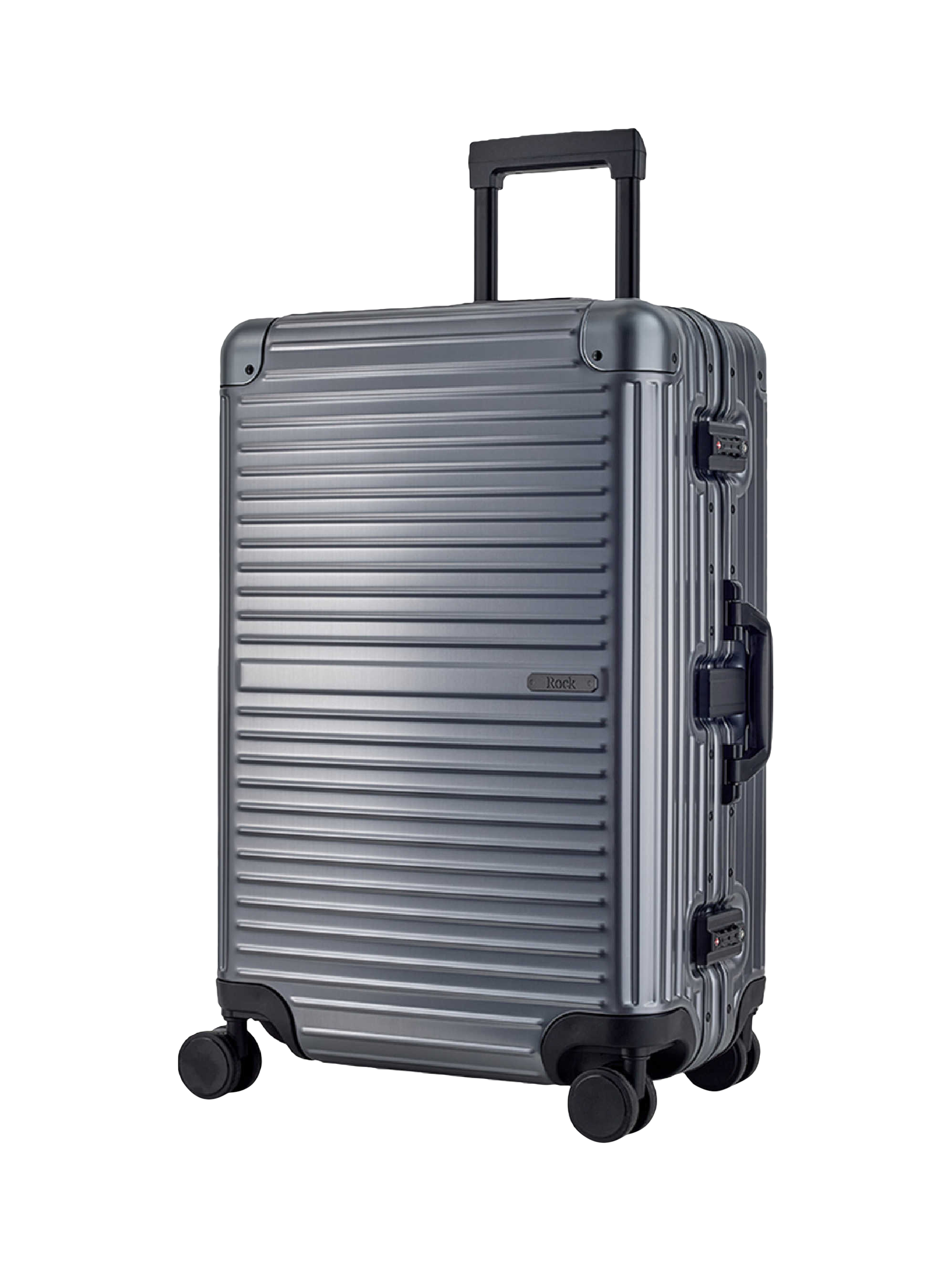 Rock Axel Aluminium 8-Wheel 70cm Medium Suitcase, 71L, Gunmetal